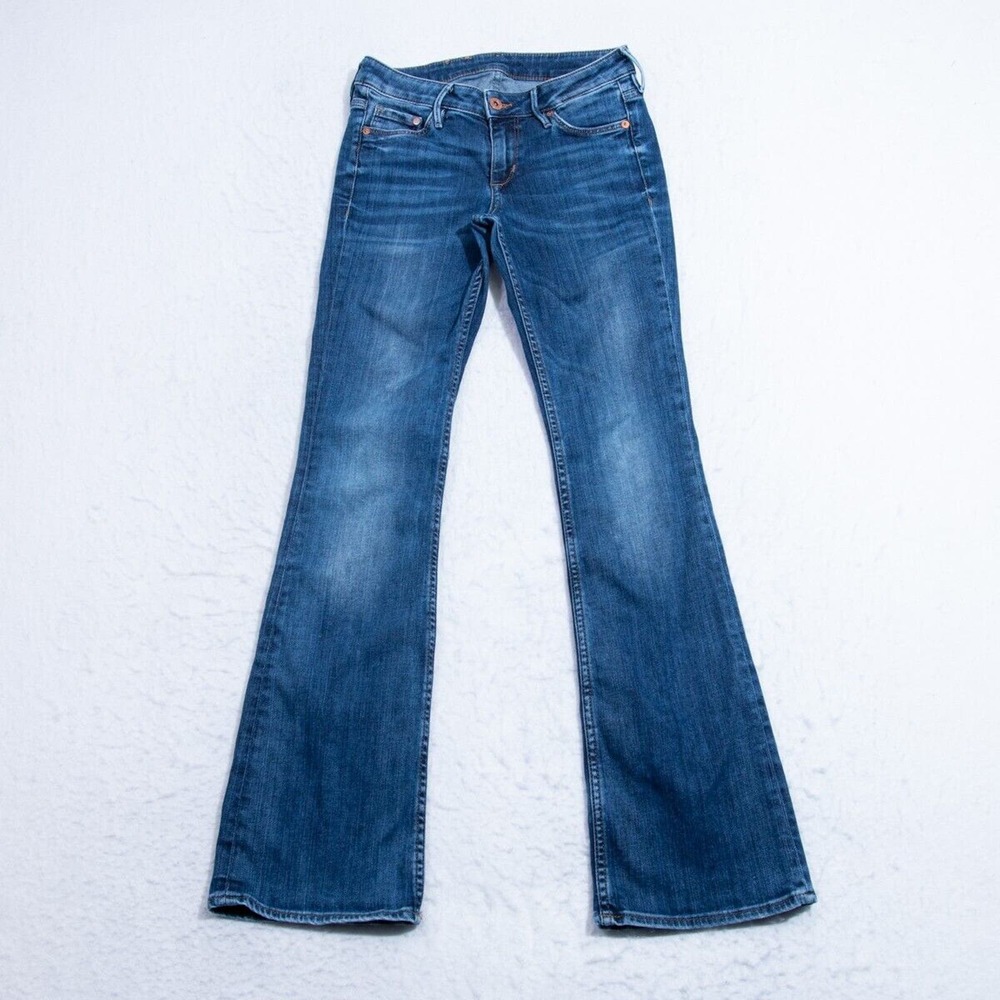 H&M &Denim Jeans Womens 26/30 - (25x29.5 actual) Bootcut Low Waist Dark Blue